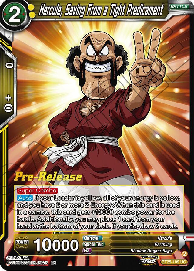 Hercule, Saving From a Tight Predicament (BT25-109) [Legend of the Dragon Balls Prerelease Promos] | The Time Vault CA