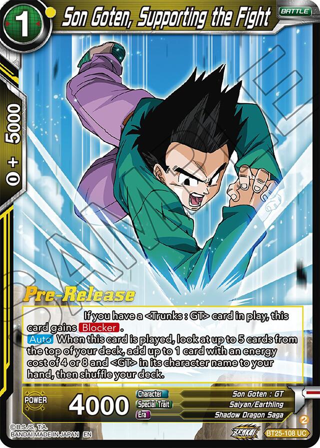 Son Goten, Supporting the Fight (BT25-108) [Legend of the Dragon Balls Prerelease Promos] | The Time Vault CA