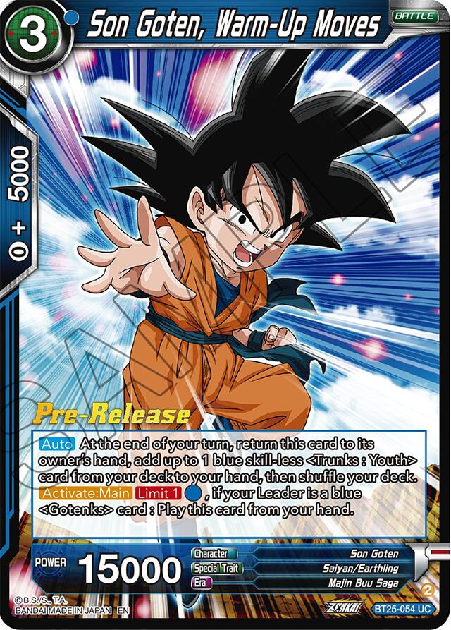 Son Goten, Warm-Up Moves (BT25-054) [Legend of the Dragon Balls Prerelease Promos] | The Time Vault CA