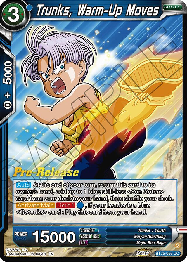 Trunks, Warm-Up Moves (BT25-056) [Legend of the Dragon Balls Prerelease Promos] | The Time Vault CA