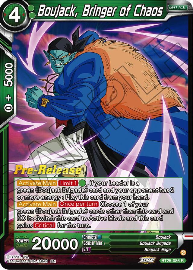 Boujack, Bringer of Chaos (BT25-086) [Legend of the Dragon Balls Prerelease Promos] | The Time Vault CA