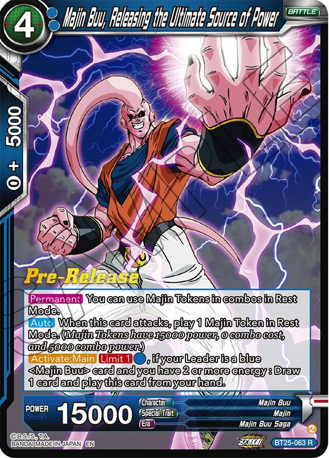 Majin Buu, Releasing the Ultimate Source of Power (BT25-063) [Legend of the Dragon Balls Prerelease Promos] | The Time Vault CA