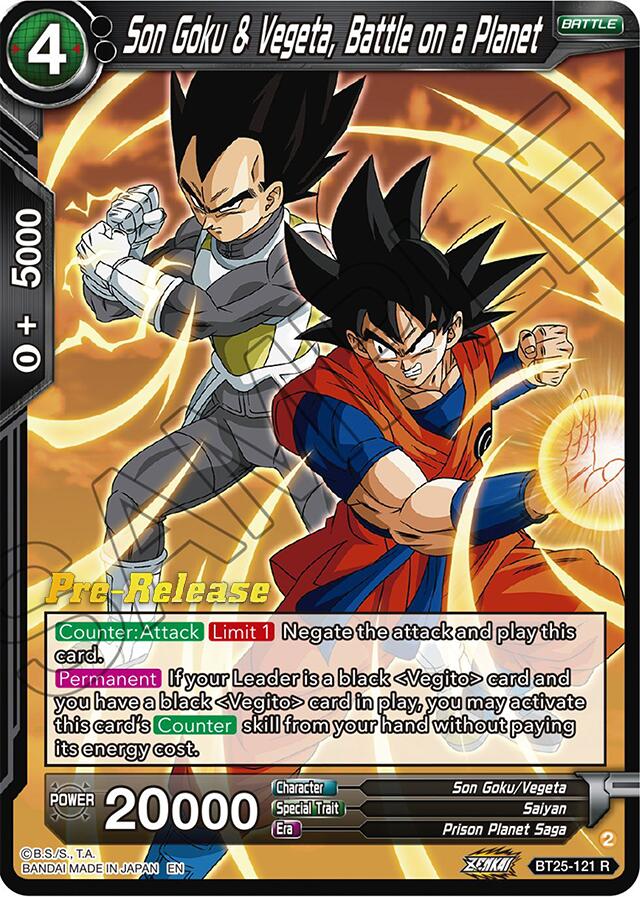 Son Goku & Vegeta, Battle on a Planet (BT25-121) [Legend of the Dragon Balls Prerelease Promos] | The Time Vault CA