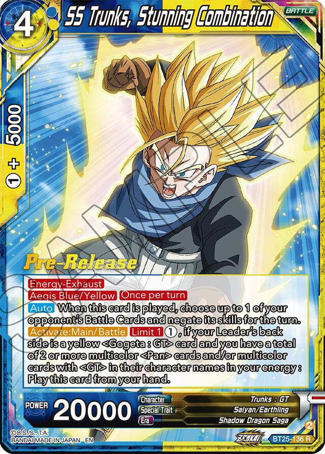 SS Trunks, Stunning Combination (BT25-136) [Legend of the Dragon Balls Prerelease Promos] | The Time Vault CA