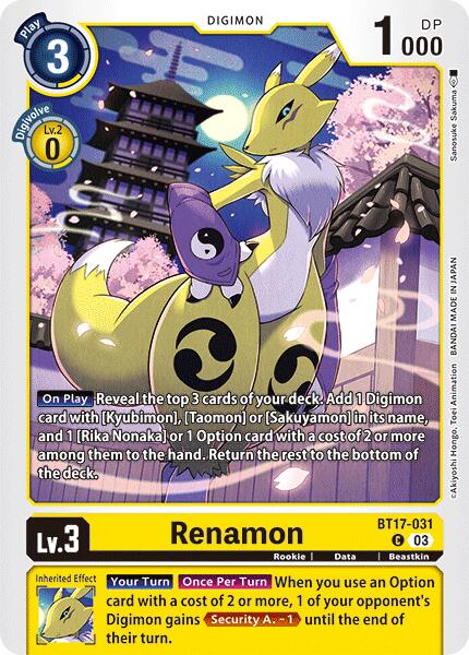 Renamon [BT17-031] [Secret Crisis] | The Time Vault CA