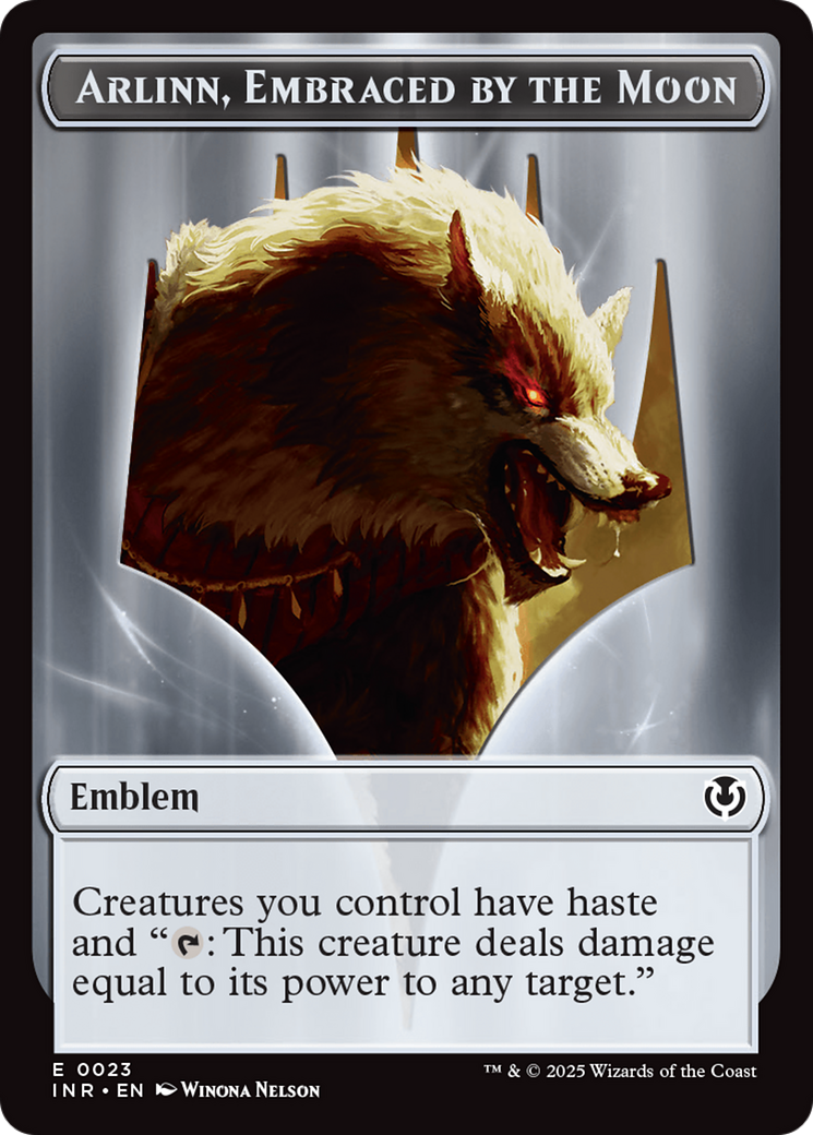 Wolf (0018) // Emblem - Arlinn, Embraces by the Moon Double-Sided Token [Innistrad Remastered Tokens] | The Time Vault CA