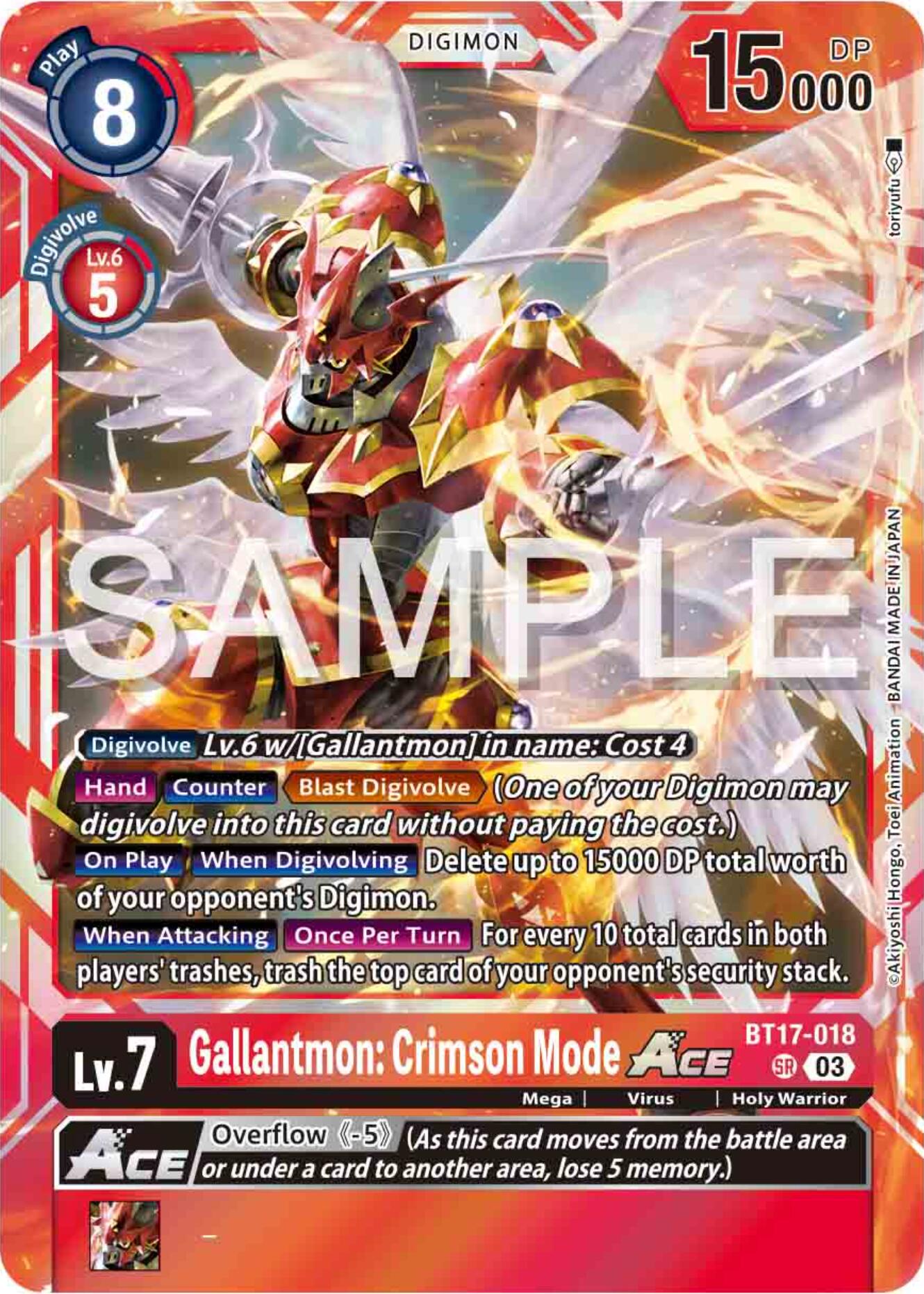 Gallantmon: Crimson Mode ACE [BT17-018] [Secret Crisis] | The Time Vault CA