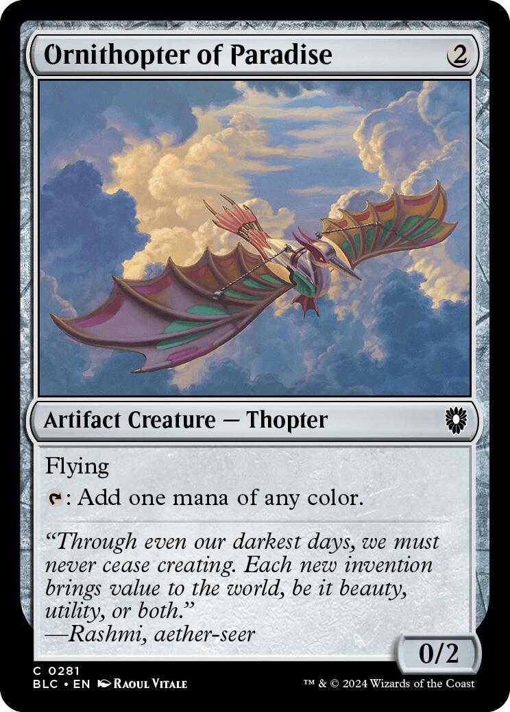 Ornithopter of Paradise [Bloomburrow Commander] | The Time Vault CA