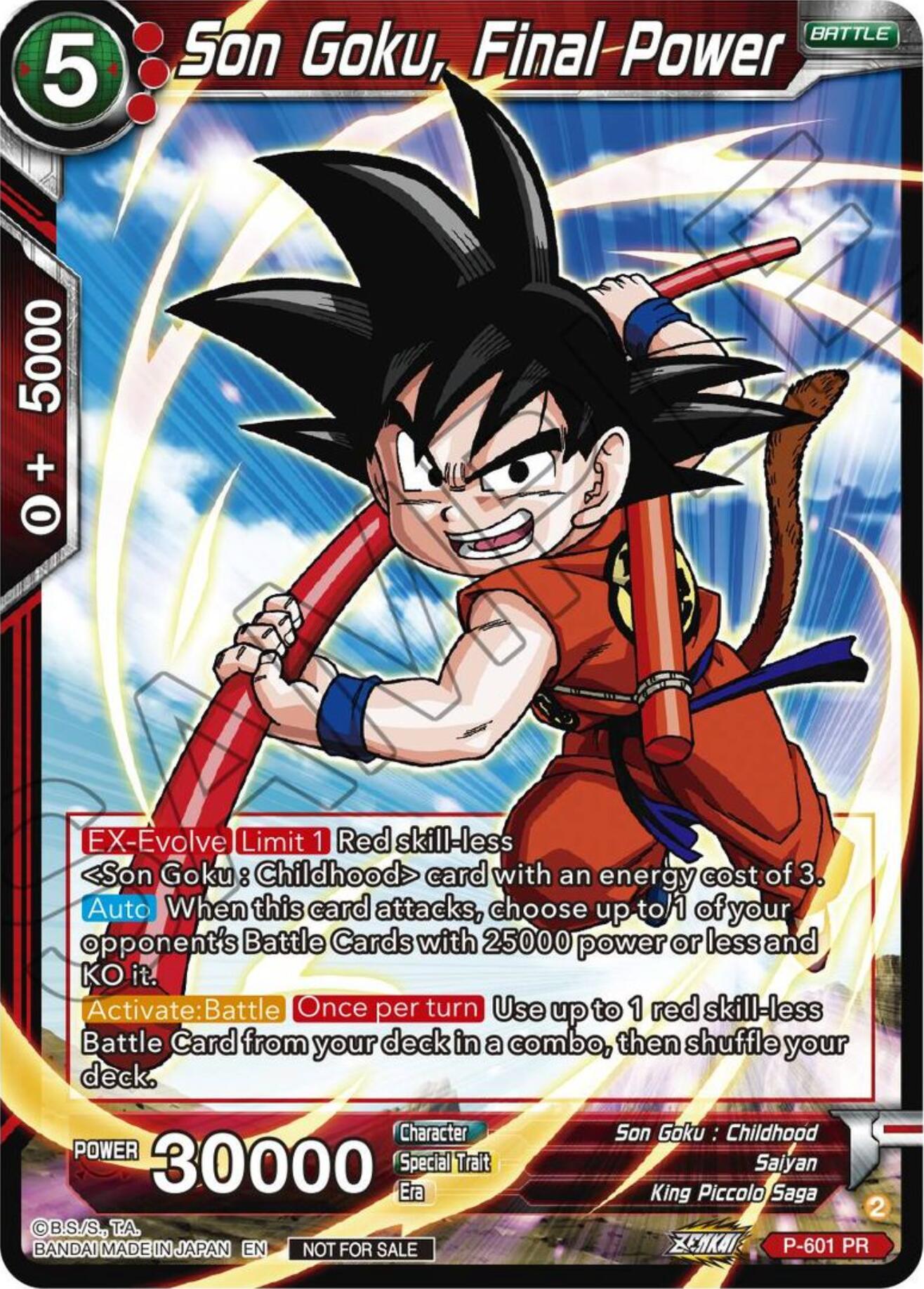 Son Goku, Final Power (Tournament Pack Vol. 8) (P-601) [Promotion Cards] | The Time Vault CA