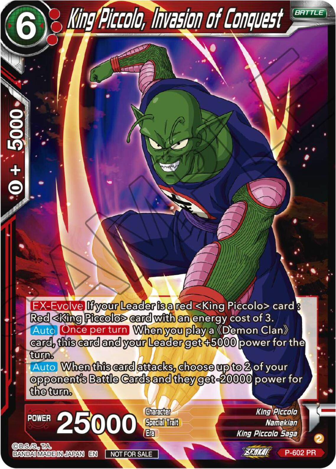 King Piccolo, Invasion of Conquest (Tournament Pack Vol. 8) (P-602) [Promotion Cards] | The Time Vault CA