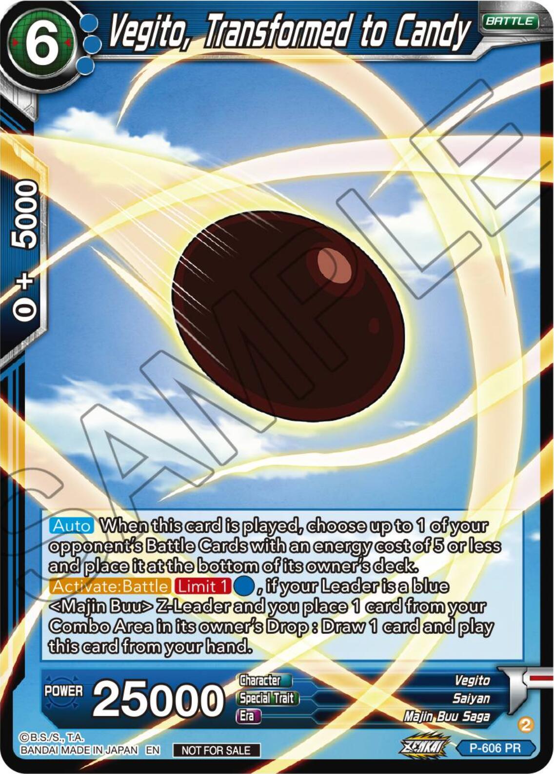 Vegito, Transformed to Candy (Tournament Pack Vol. 8) (P-606) [Promotion Cards] | The Time Vault CA