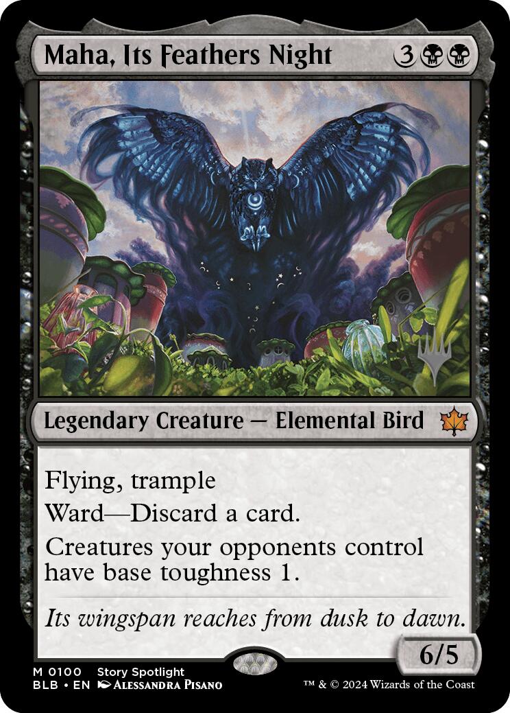 Maha, Its Feathers Night (Promo Pack) [Bloomburrow Promos] | The Time Vault CA