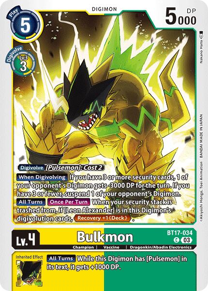 Bulkmon [BT17-034] [Secret Crisis] | The Time Vault CA