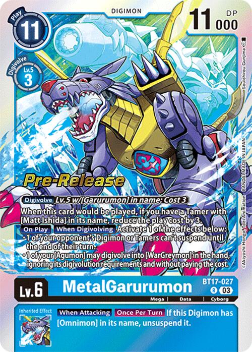 MetalGarurumon [BT17-027] [Secret Crisis Pre-Release Cards] | The Time Vault CA