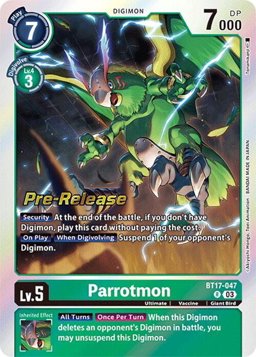 Parrotmon [BT17-047] [Secret Crisis Pre-Release Cards] | The Time Vault CA