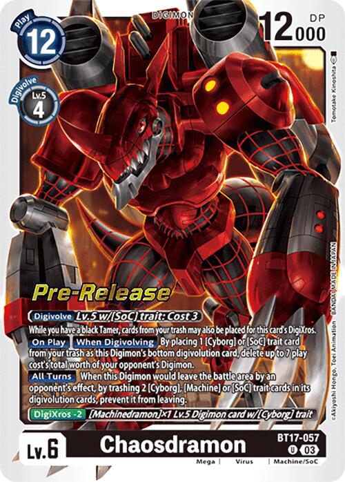 Chaosdramon [BT17-057] [Secret Crisis Pre-Release Cards] | The Time Vault CA