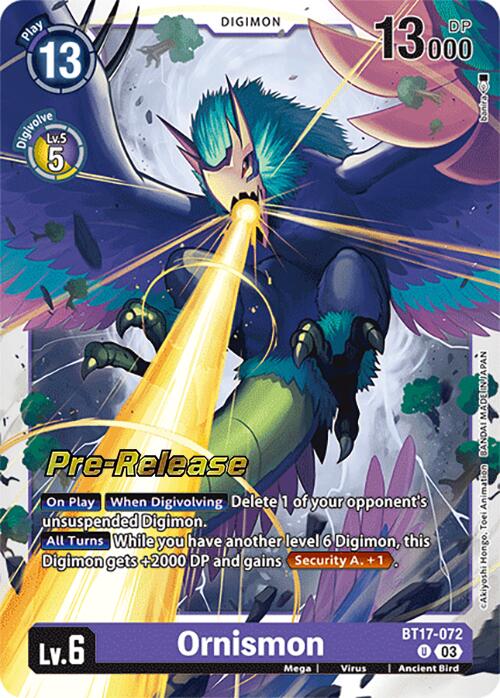 Ornismon [BT17-072] [Secret Crisis Pre-Release Cards] | The Time Vault CA