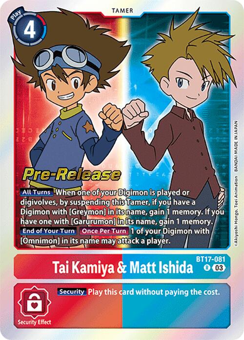 Tai Kamiya & Matt Ishida [BT17-081] [Secret Crisis Pre-Release Cards] | The Time Vault CA