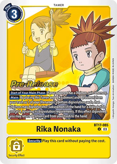 Rika Nonaka [BT17-085] [Secret Crisis Pre-Release Cards] | The Time Vault CA