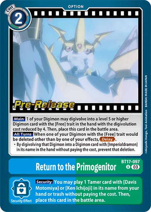 Return to the Primogenitor [BT17-097] [Secret Crisis Pre-Release Cards] | The Time Vault CA