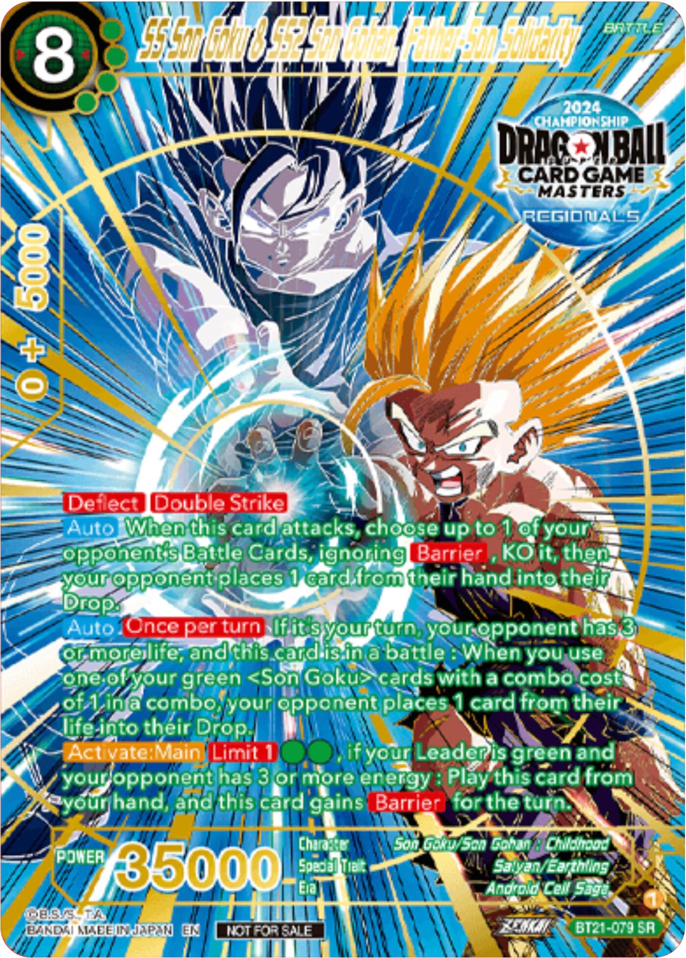 SS Son Goku & SS2 Son Gohan, Father-Son Solidarity (Championship 2024 Top 16 Alternate Art Vol.2) (BT21-079) [Tournament Promotion Cards] | The Time Vault CA