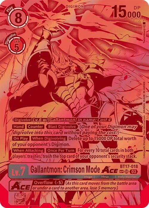 Gallantmon: Crimson Mode ACE [BT17-018] (Textured) [Secret Crisis] | The Time Vault CA