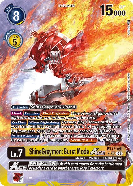 ShineGreymon: Burst Mode ACE [BT17-041] (Alternate Art) [Secret Crisis] | The Time Vault CA