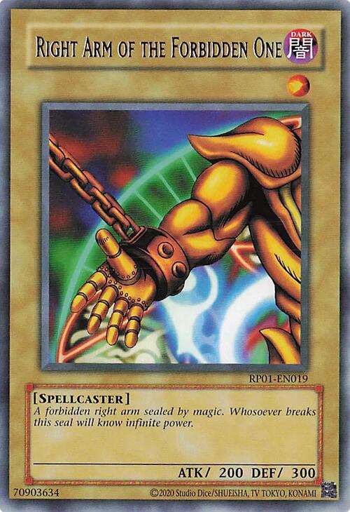 Right Arm of the Forbidden One [RP01-EN019] Rare | The Time Vault CA