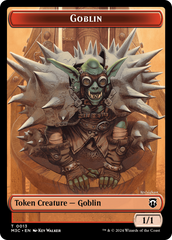 Goblin (Ripple Foil) // Tarmogoyf Double-Sided Token [Modern Horizons 3 Commander Tokens] | The Time Vault CA