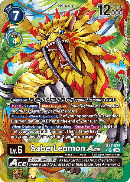 SaberLeomon ACE [EX7-029] (Alternate Art) [Digimon LIBERATOR] | The Time Vault CA