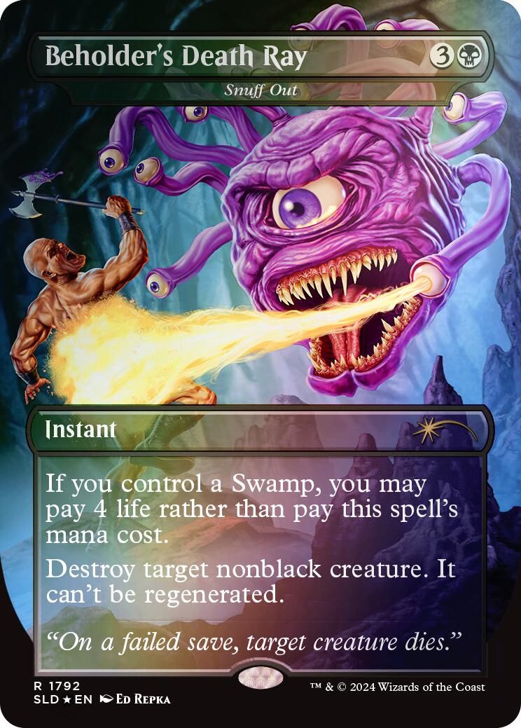 Beholder's Death Ray - Snuff Out (Rainbow Foil) [Secret Lair Drop Series] | The Time Vault CA