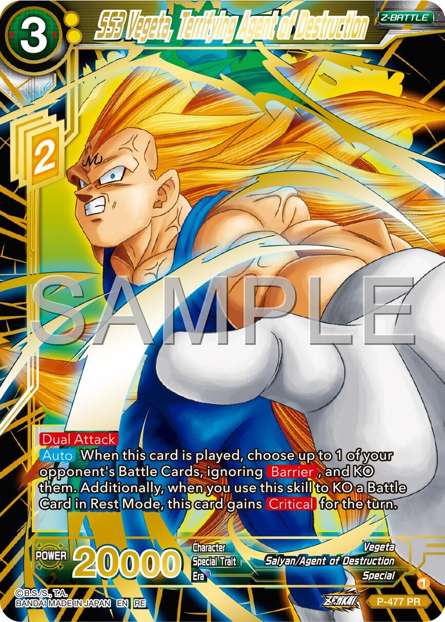 SS3 Vegeta, Terrifying Agent of Destruction (Reprint) (P-477) [Premium 7th Anniversary Box 2024] | The Time Vault CA