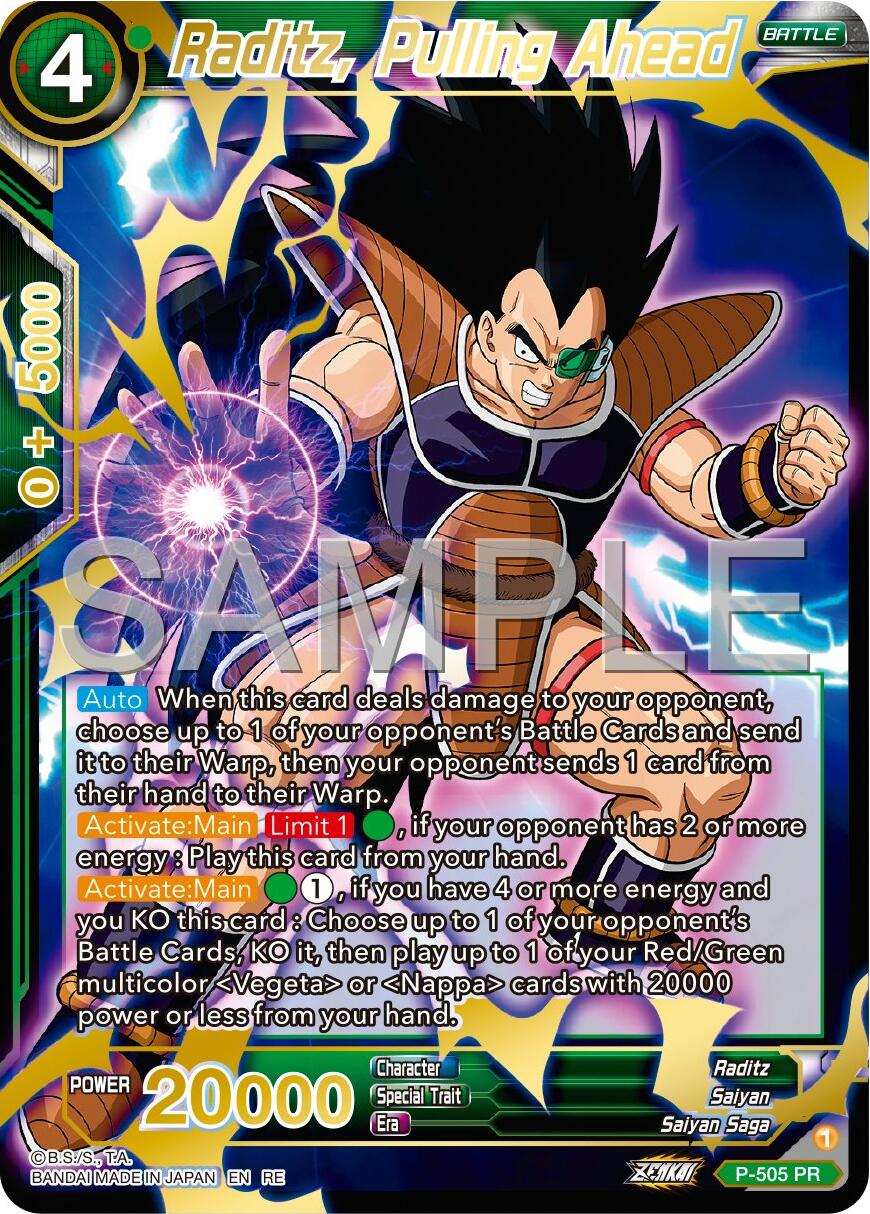 Raditz, Pulling Ahead (Reprint) (P-505) [Premium 7th Anniversary Box 2024] | The Time Vault CA