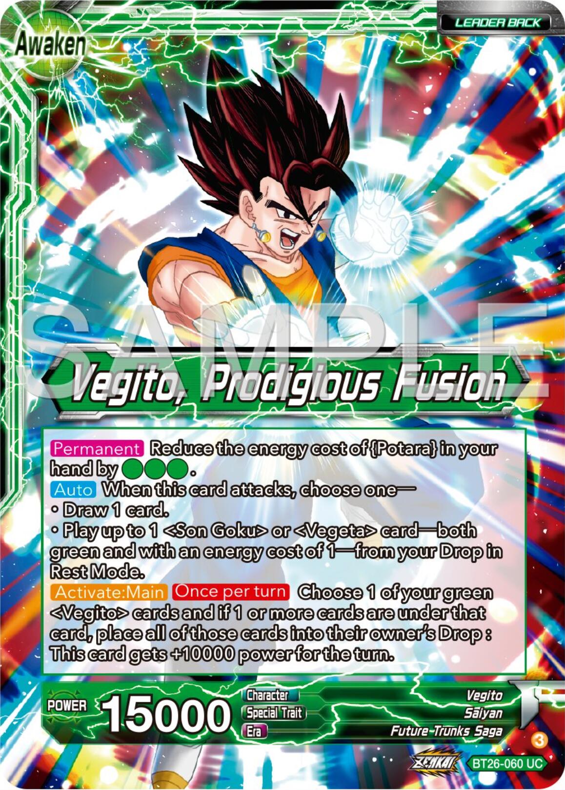 Son Goku & Vegeta // Vegito, Prodigious Fusion (BT26-060) [Ultimate Advent] | The Time Vault CA