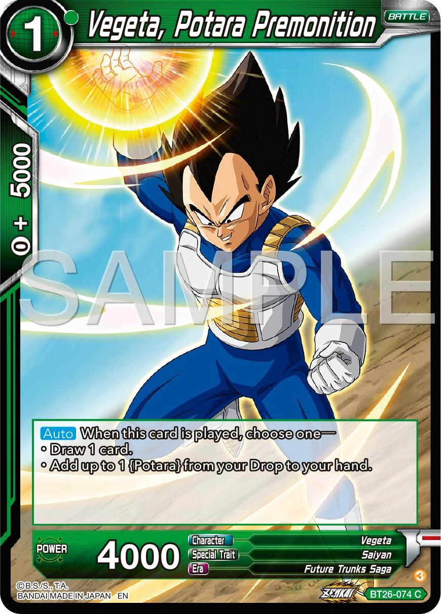 Vegeta, Potara Premonition (BT26-074) [Ultimate Advent] | The Time Vault CA