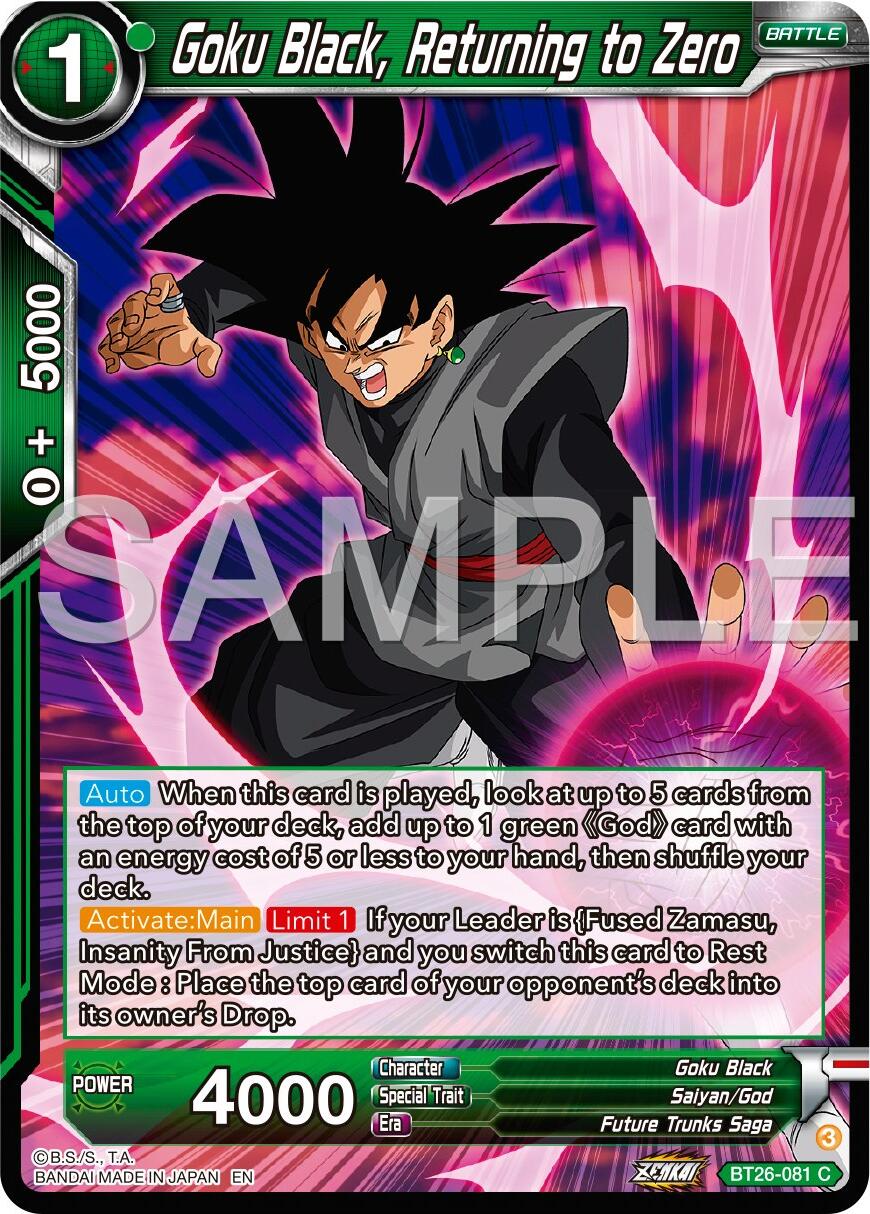 Goku Black, Returning to Zero (BT26-081) [Ultimate Advent] | The Time Vault CA