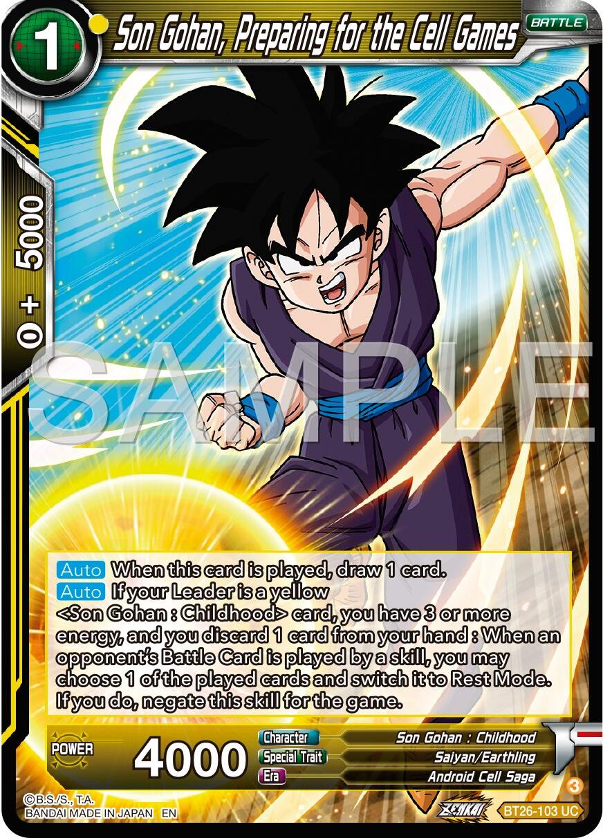 Son Gohan, Preparing for the Cell Games (BT26-103) [Ultimate Advent] | The Time Vault CA