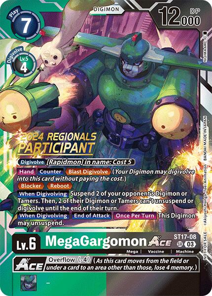 MegaGargomon ACE [ST17-08] (2024 Regionals Participant) [Starter Deck: Double Typhoon Advanced Deck Set] | The Time Vault CA