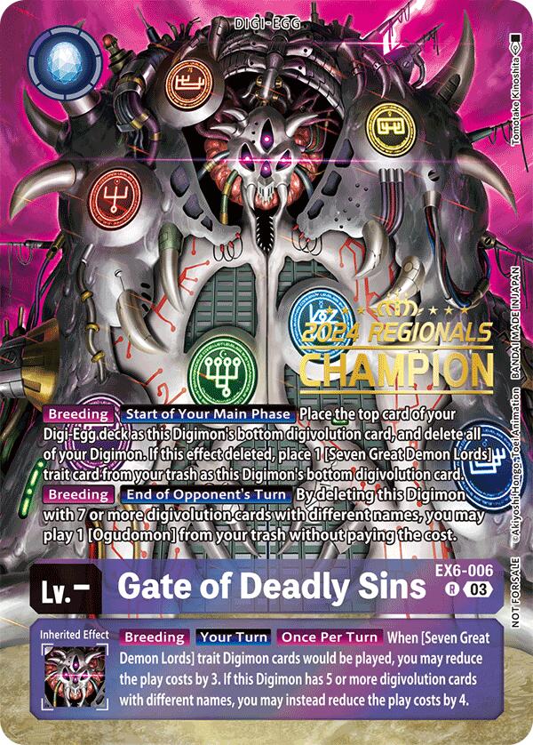 Gate of Deadly Sins [EX6-006] (2024 Regionals Champion) [Infernal Ascension] | The Time Vault CA