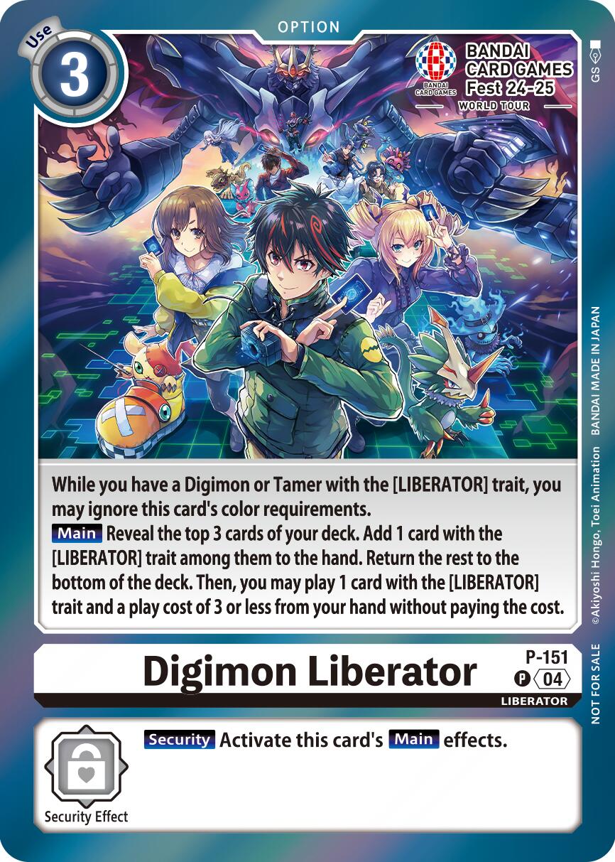 Digimon Liberator [P-151] - P-151 (BANDAI Card Games Fest 24-25 World Tour) [Promotional Cards] | The Time Vault CA