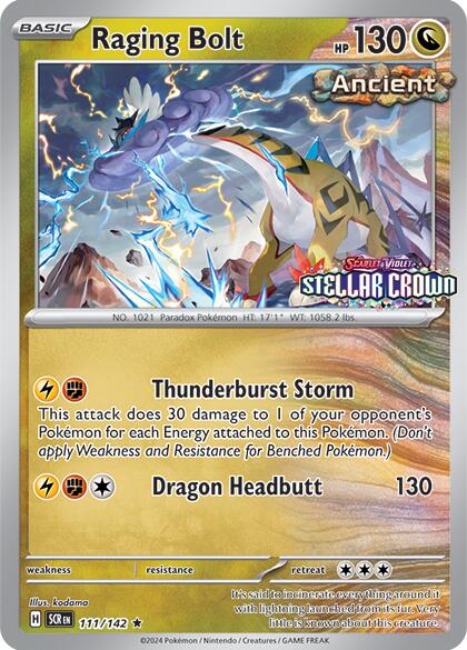 Raging Bolt (111/142) (Cosmo Holo - Best Buy Exclusive) [Miscellaneous Cards] | The Time Vault CA