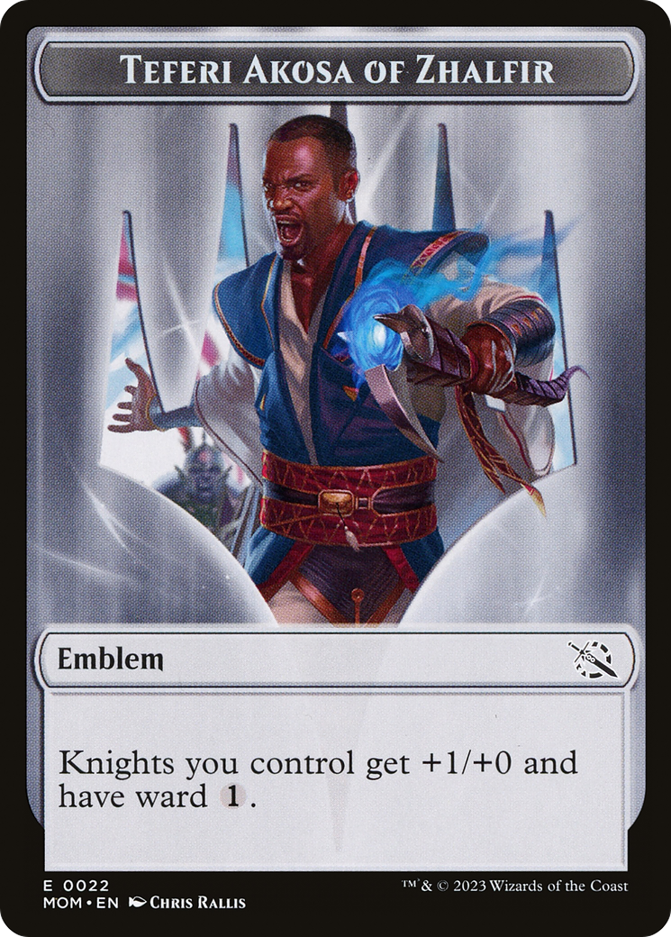 Treasure (20) // Teferi Akosa of Zhalfir Emblem Double-Sided Token [March of the Machine Tokens] | The Time Vault CA