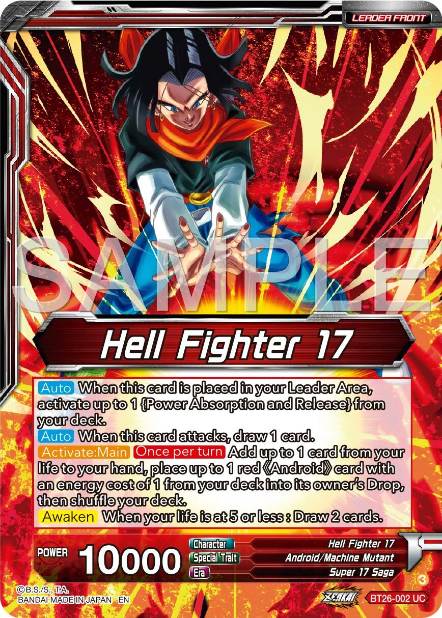 Hell Fighter 17 // Super 17, Anti-Saiyan Killing Machine (BT26-002) [Ultimate Advent] | The Time Vault CA