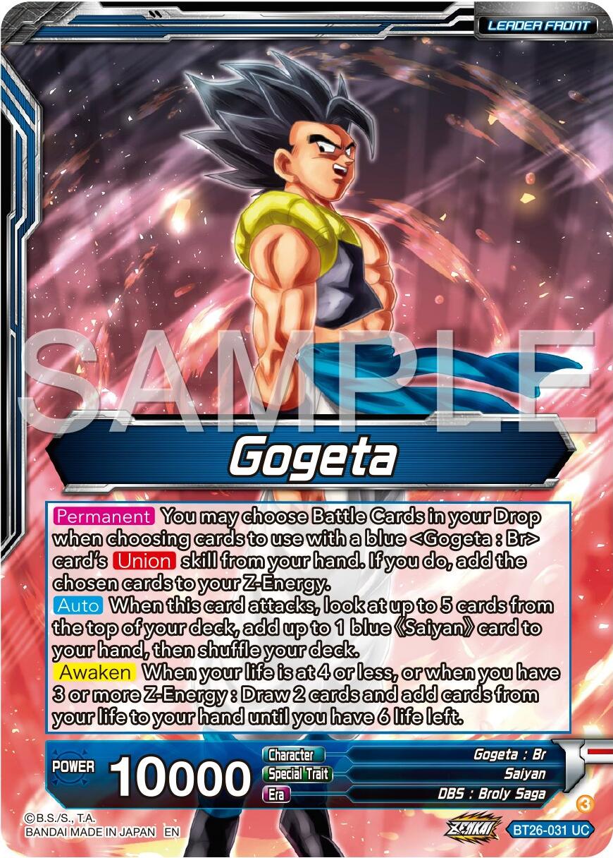 Gogeta // SSB Gogeta, Mighty Fusion Warrior (BT26-031) [Ultimate Advent] | The Time Vault CA