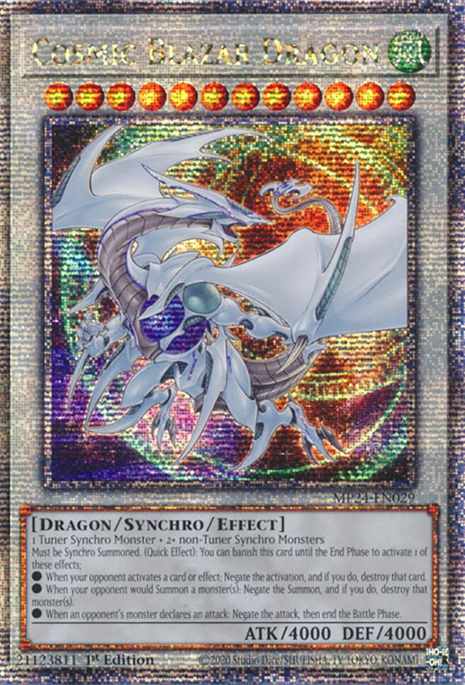 Cosmic Blazar Dragon [MP24-EN029] Quarter Century Secret Rare | The Time Vault CA