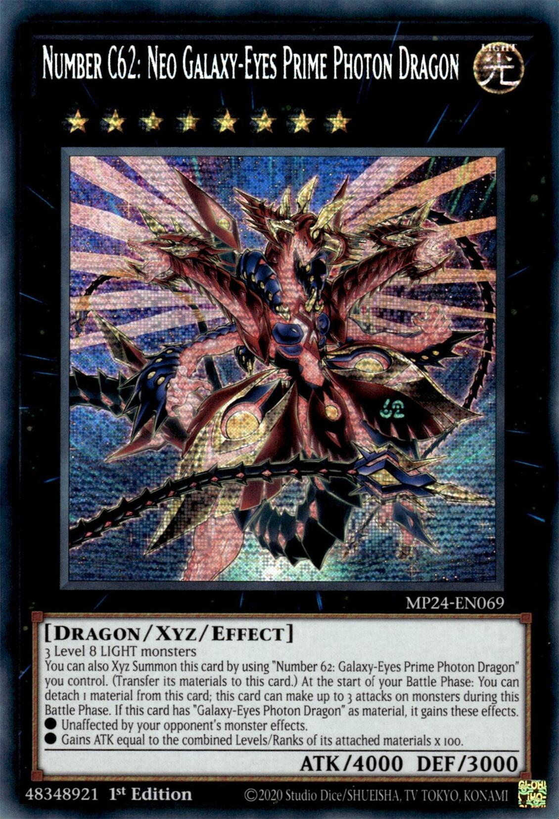 Number C62: Neo Galaxy-Eyes Prime Photon Dragon [MP24-EN069] Prismatic Secret Rare | The Time Vault CA