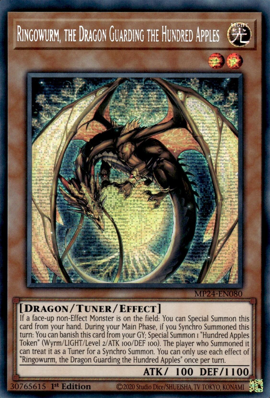 Ringowurm, the Dragon Guarding the Hundred Apples [MP24-EN080] Prismatic Secret Rare | The Time Vault CA