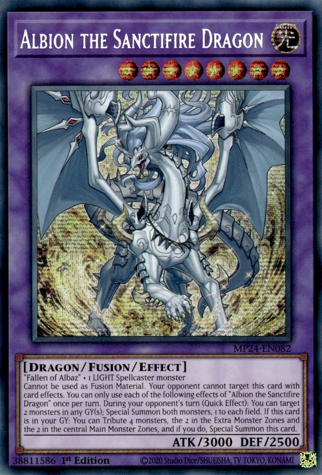 Albion the Sanctifire Dragon [MP24-EN082] Prismatic Secret Rare | The Time Vault CA