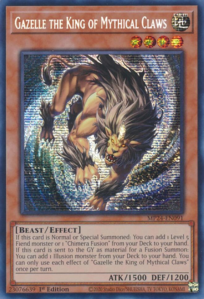 Gazelle the King of Mythical Claws [MP24-EN091] Prismatic Secret Rare | The Time Vault CA