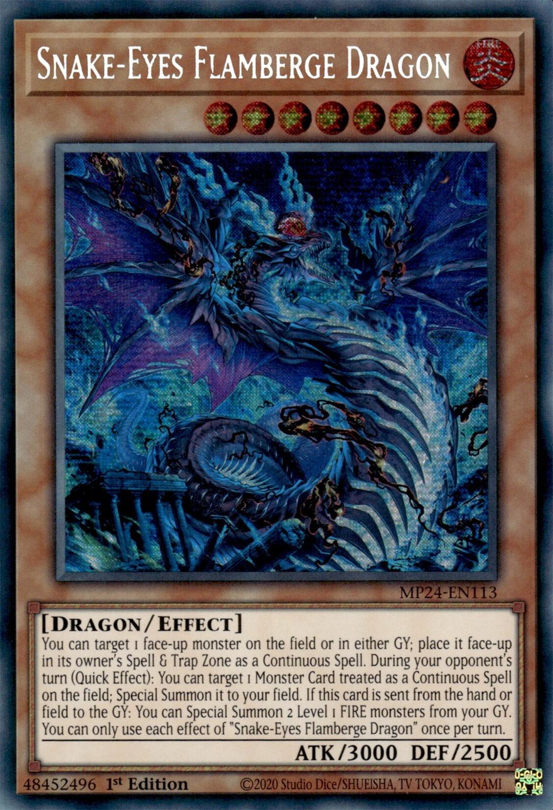 Snake-Eyes Flamberge Dragon [MP24-EN113] Prismatic Secret Rare | The Time Vault CA